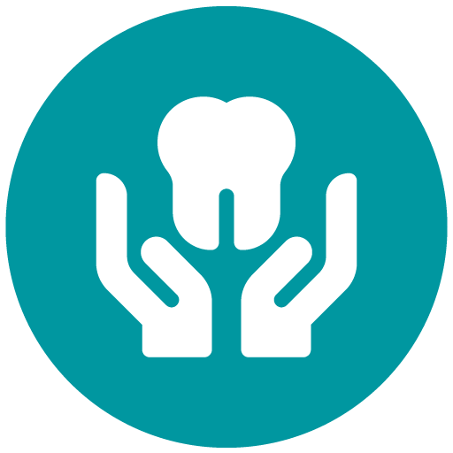 Hands holding a tooth icon